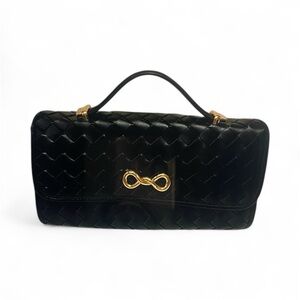 A New Day Black Quilted Clutch with Infinity Detail